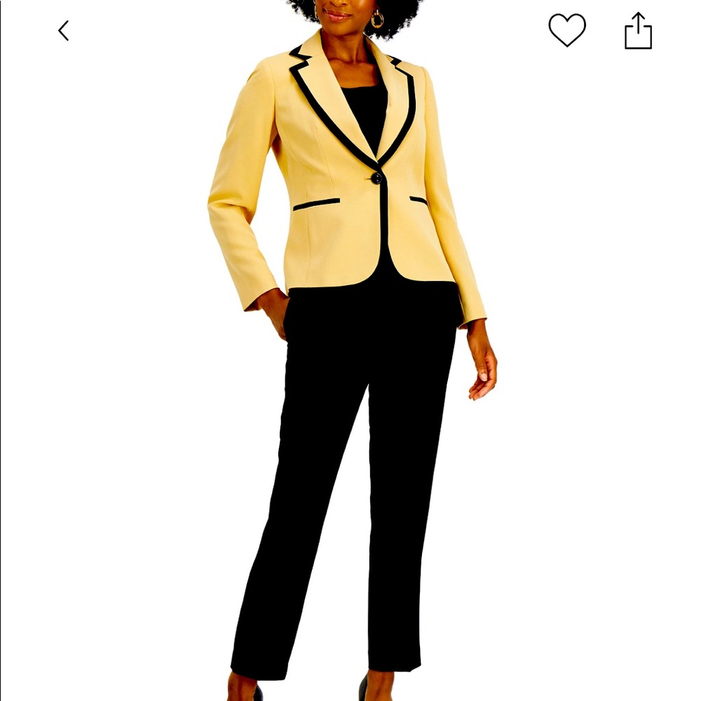 One button contrast pant suit size 16